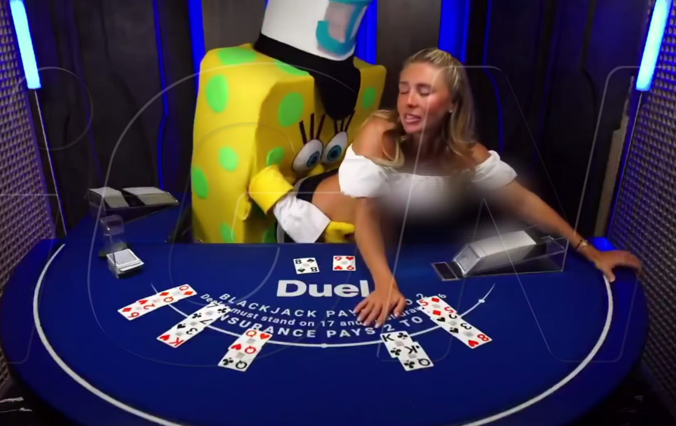 Duel Casino blackjack mascot and dealer